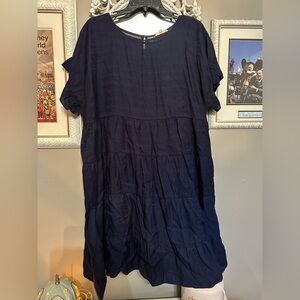 ODDY Navy Blue Tiered Dress